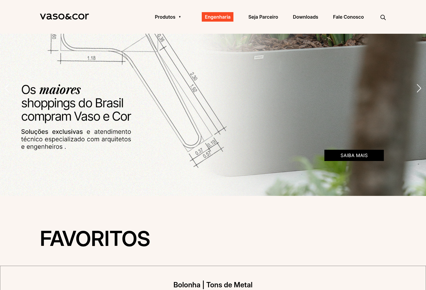 Referência visual Vaso e Cor.